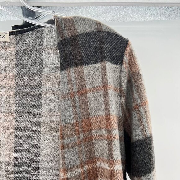 Lime & Chili Plaid Cardigan Multicolor Size Small Open Front Long Sleeve - Picture 4 of 9